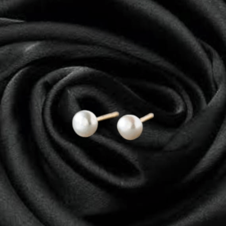 Mini Pearl Studs - White