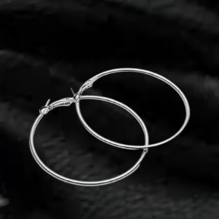 Silver Hoops - Long