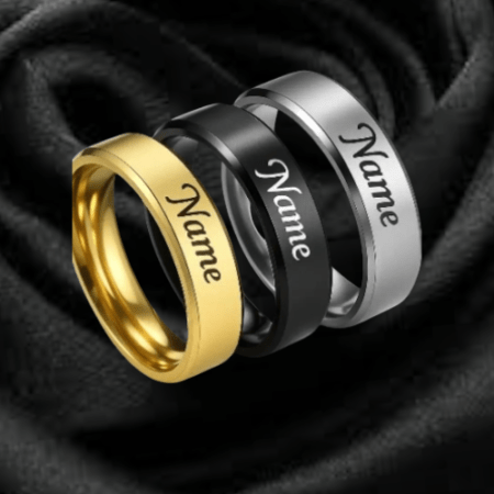 Customize Your Name Ring - Black