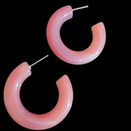 Soft Pink Stylish Hoops Earrings