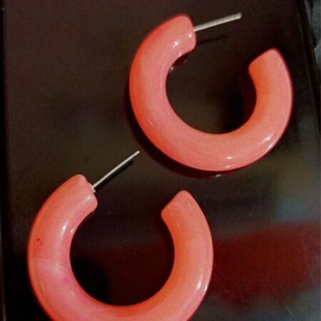 Tea-pink Stylish Hoops Earrings
