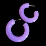 Purple Stylish Hoops Earrings