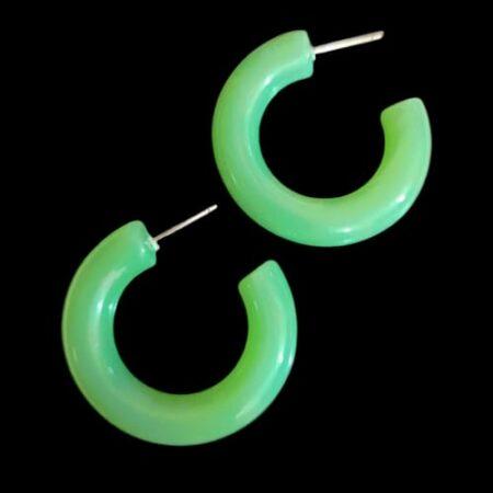 Green Stylish Hoops Earrings