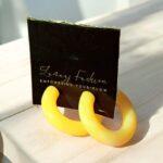 Yellow Stylish Hoops Earring