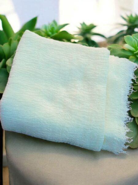 CRINKLE LAWN HIJAB — WHITE